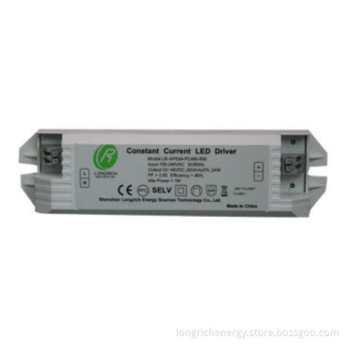 24W Constant Current LED Driver, High PF, 500mA Constant Current